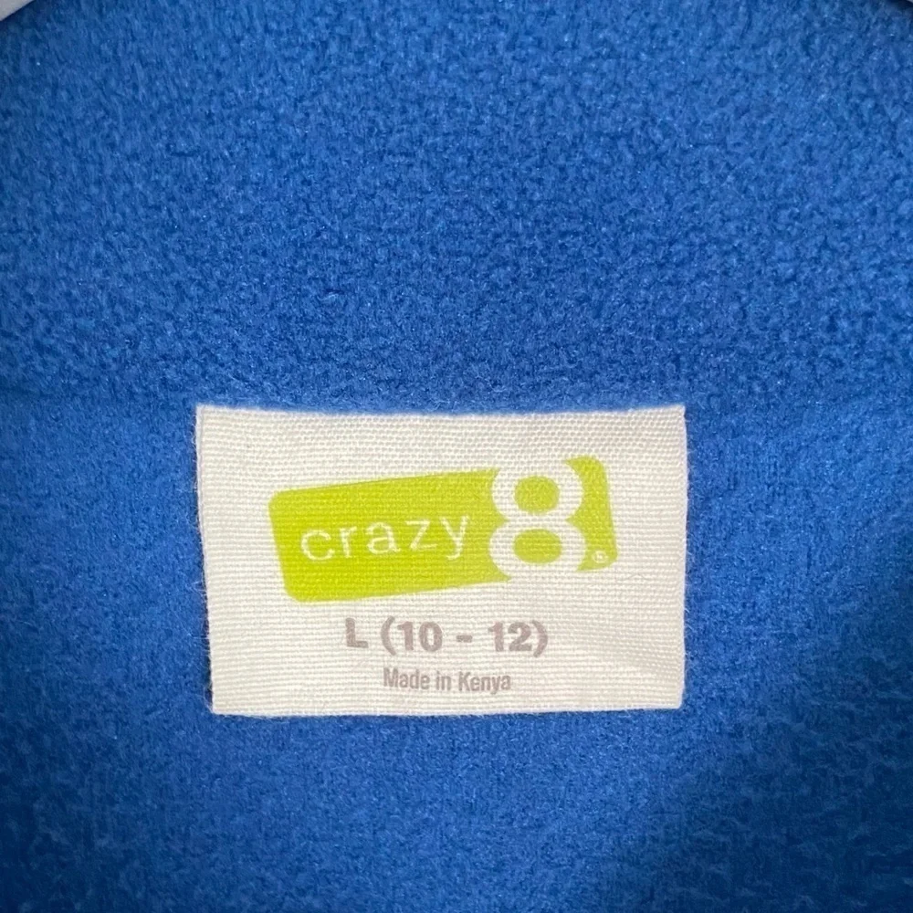 CRAZY 8 Jacket Zip-Up Long Sleeve Fleece Blue Black Youth Size L (10-12)